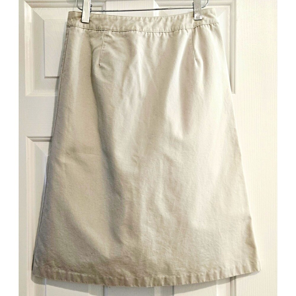 Isaac Mizrahi for Target Beige Cotton A Line Skirt Khaki Minimalist Y2K Size 4